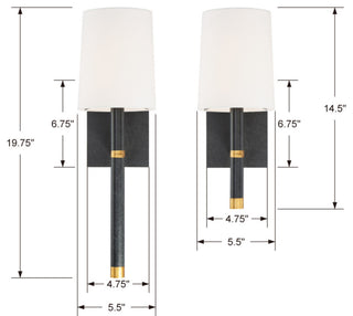 Weston 1 Light Wall Mount in Black/Antique Gold