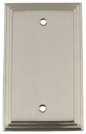 NW Deco Switch Plate With Blank Cover, Satin Nickel