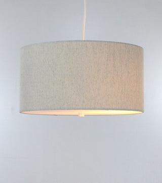 2 Light Swag Plug-In Pendant 14"w Textured Oatmeal with Diffuser, White Cord