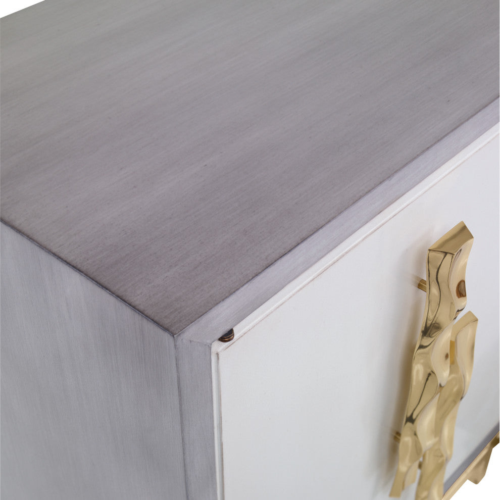 Ambella Home Collection - Origami Multi-Use Cabinet - Ash Grey / Linen