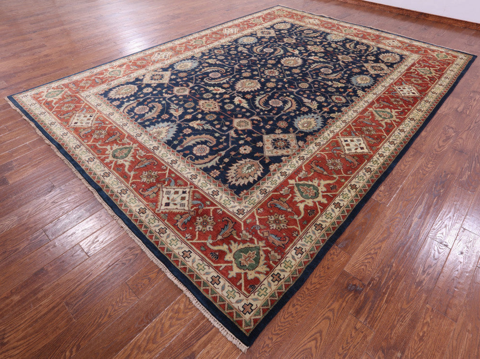 Heriz Serapi Handmade Wool Rug 10' 1" X 13' 9" - Q16013