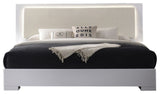 Athens, White Lacquer Platform Bed With LED Lighting, Eastern King