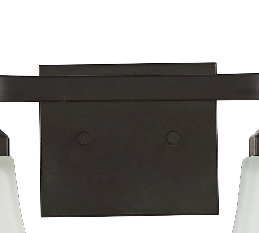 Staunton 1-Light Iron/Glass Modern LED Vanity Light, Oil Rubbed Bronze, 2-Light