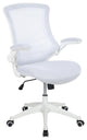 Mid-Back White Mesh Swivel Ergonomic Task Office Chair with White Frame and...