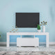 White TV Stand MDF Large TV Base  with LED Light TV Cabinet.