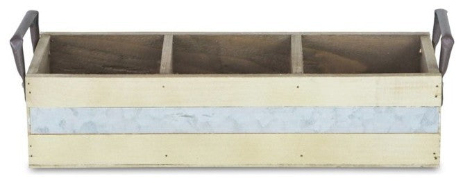 3-Slot Two-Tone Wooden Crate