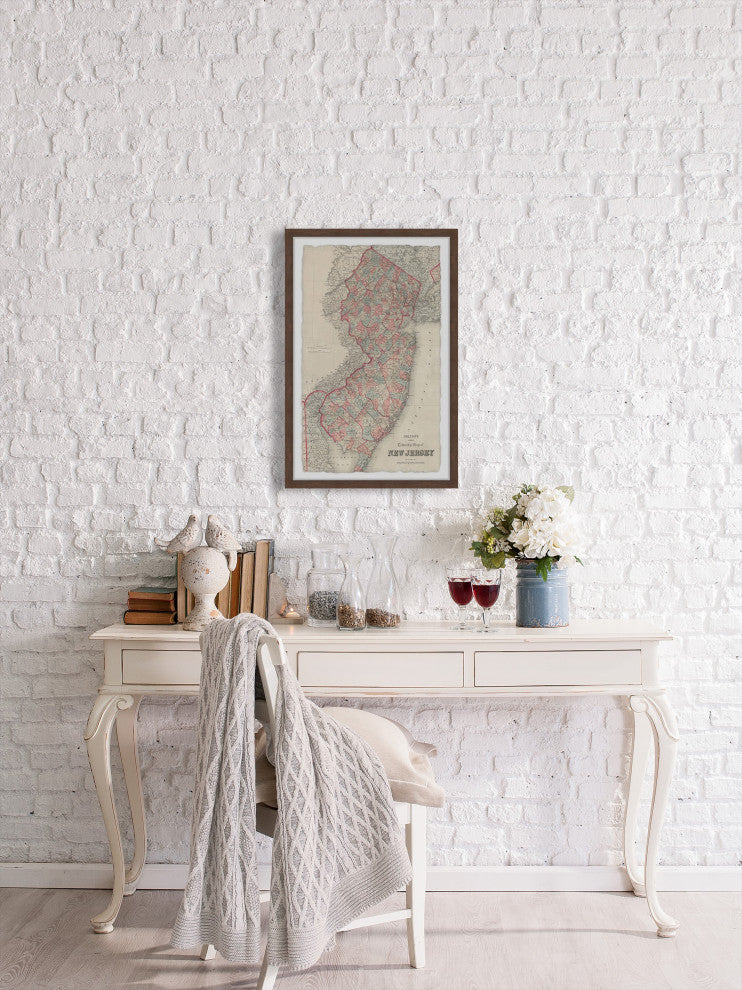 "Colored New Jersey" Framed Painting Print, 12x18