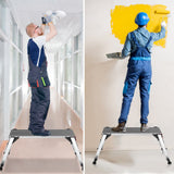 Costway Aluminum Step Stool Work Platform Folding Bench Ladder 330lbs Capacity