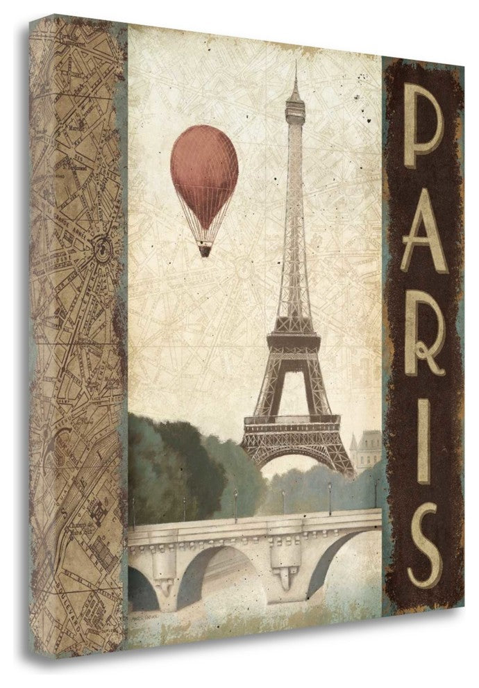 "City Skyline Paris VIntage Square" By Marco Fabiano, Gallery Wrap Canvas