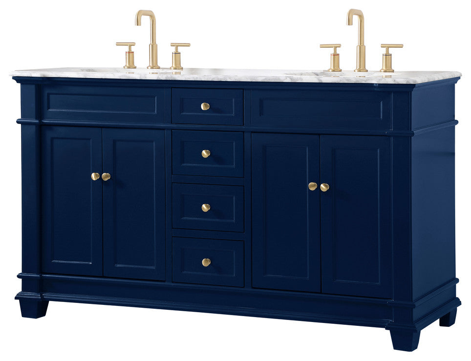 Home Living 60" Double Bathroom Vanity Set, Blue