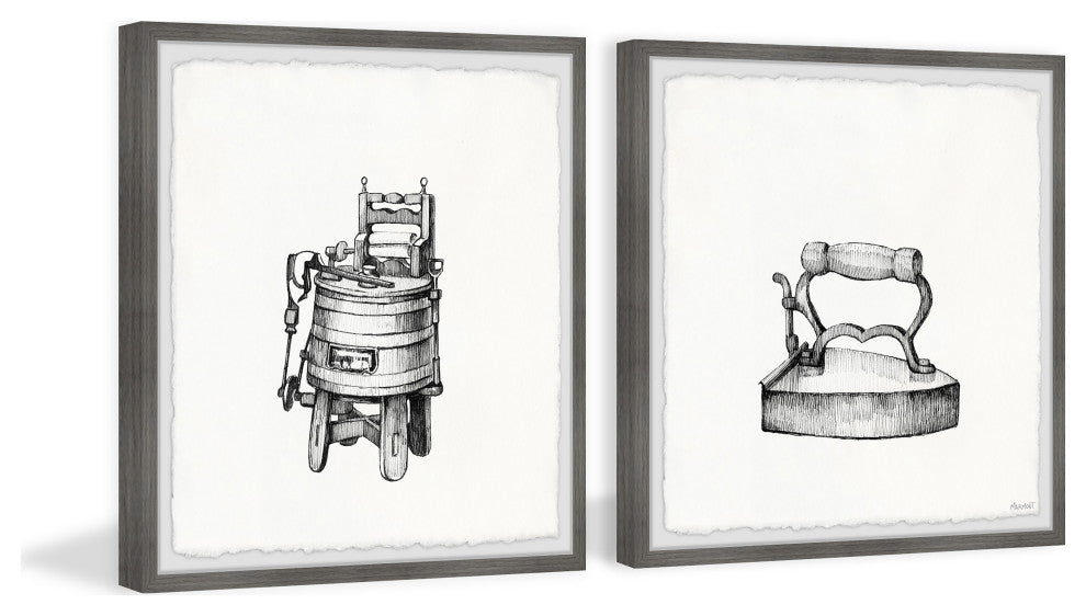 Old Washer Diptych, 2-Piece Set, 24x24 Panels