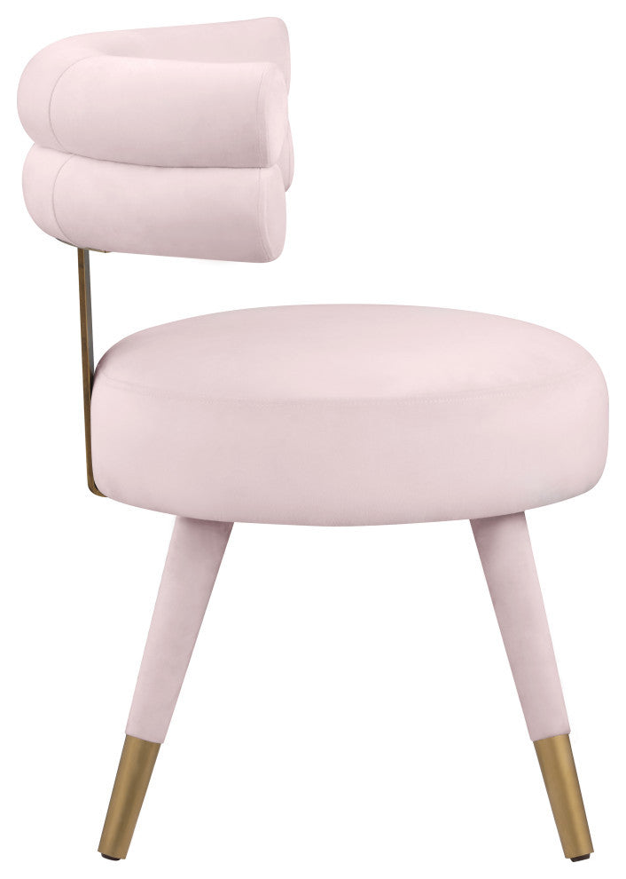 Fitzroy Velvet Upholstered Dining Chair (Set of 2), Pink