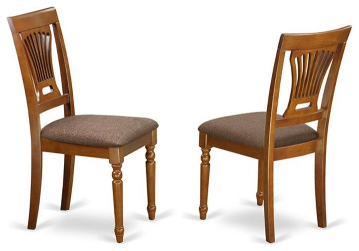 Atlin Designs 7-piece Dining Set with Linen Seat in Saddle Brown