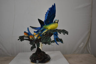 Seven Sparrows Perched on a Tree Branch Bronze Statue Size: 38" x 15" x 18"H