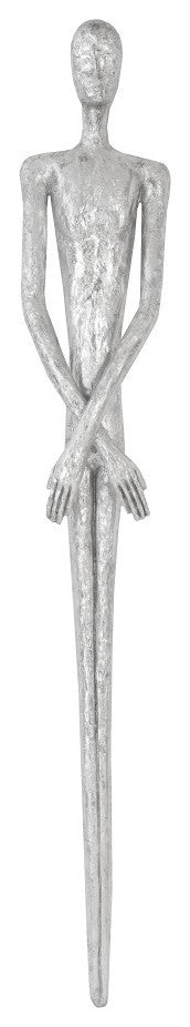 Skinny Male Wall Art, Resin, Silver Leaf