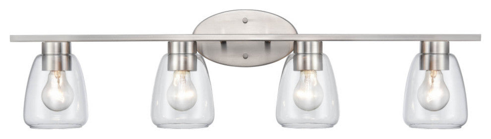 4 Light 34" Brushed Nickel Bathroom Vanity Light