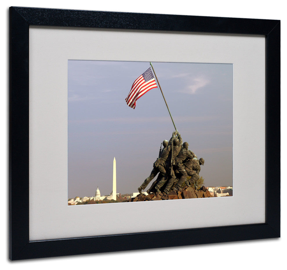 'Marine Corps Memorial' Matted Framed Canvas Art by CATeyes
