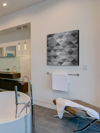"Chromatic Triangles" Painting Print on Brushed Aluminum