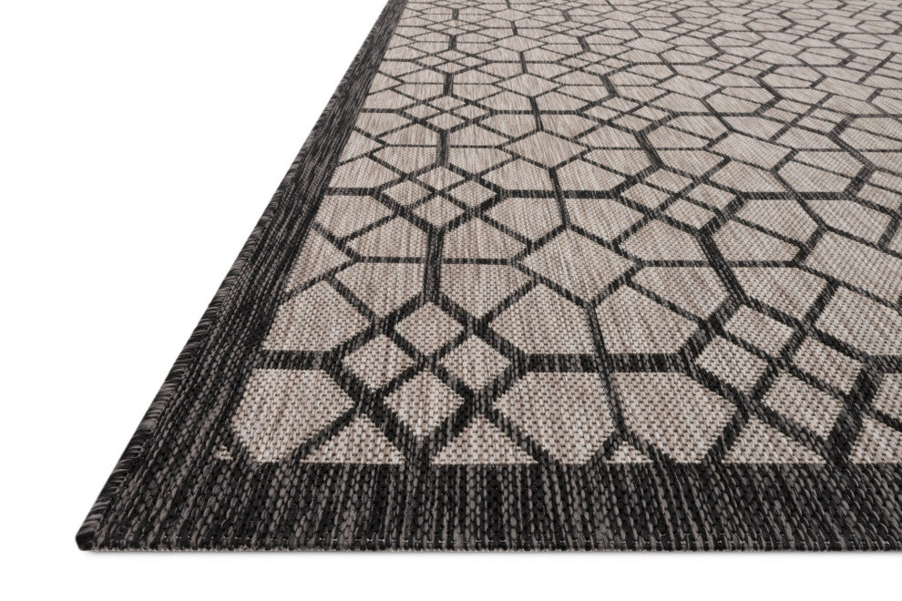 Indoor Outdoor Isle IE-06 Gray Charcoal Area Rug by Loloi , 5'-3"x7'-7"