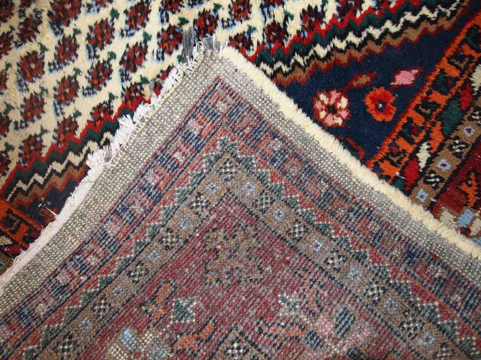 Handmade Vintage Persian Hamadan Rug, 5.7'x7.9', 175cmx240cm 1970s