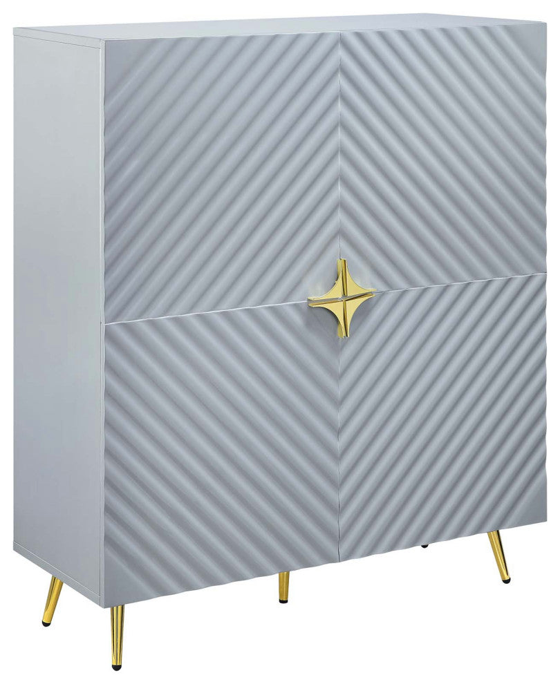 Gray Wooden Cabinet With Adjustable Shelf