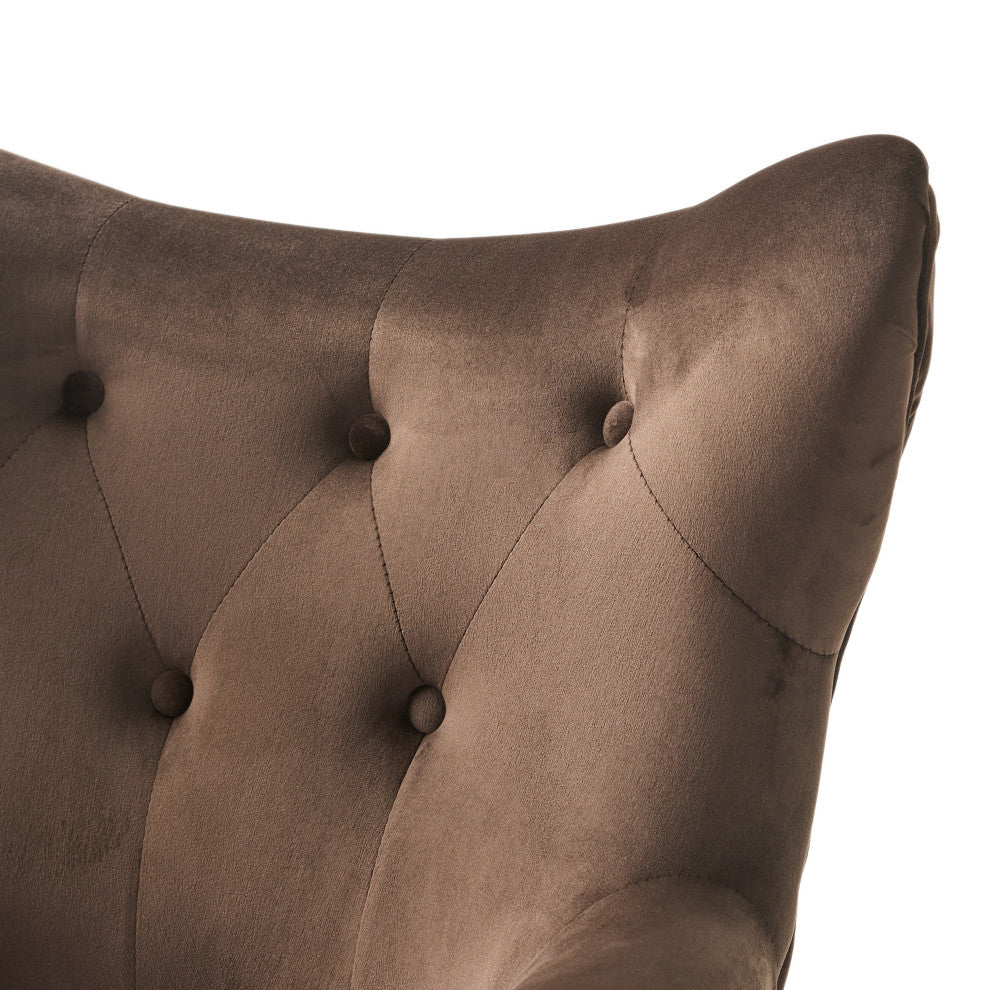 GDF Studio Danielle Brown Velvet Arm Chair