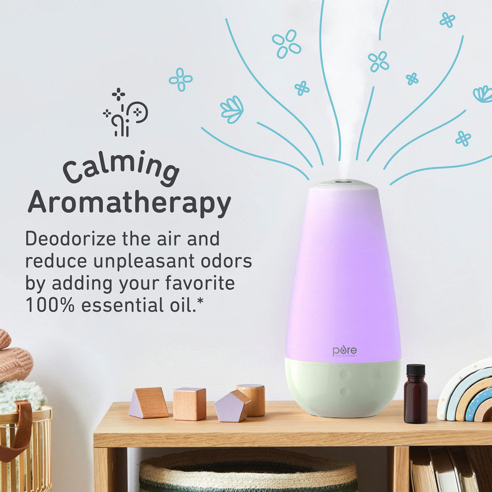 Whisper-Quiet Humidifier, Color Changing Night Light, & Essential Oil Diffuser., Whisper Green