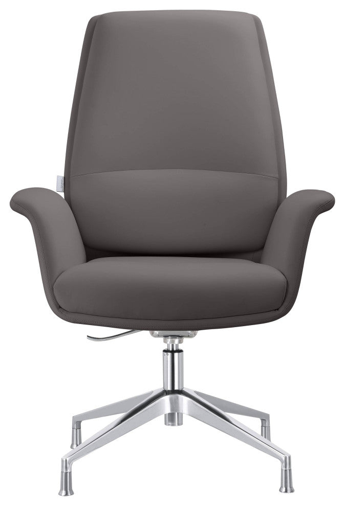 LeisureMod Summit Modern Office Chair With Adjustable Height and Swivel, Gray