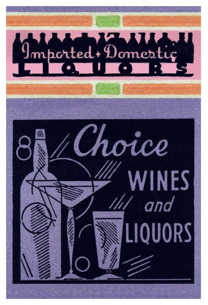 "Choice Wines and Liquors" Digital Paper Print by Vintage Booze Labels, 29"x42"