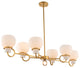 Ascher 15x14" 6-Light Transitional Island Light, Winter Brass