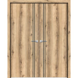 Solid French Double Doors 72 x 80 | Planum 0016 Oak with