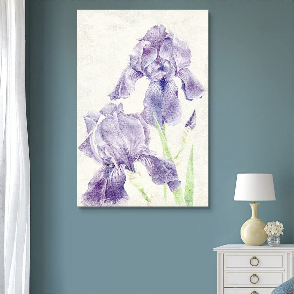 Canvas Wall Art - Vintage Style Purple Flowers