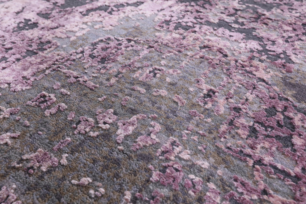 6' 6" X 9' 11" Wool and Silk Modern Handmade Rug Q9060