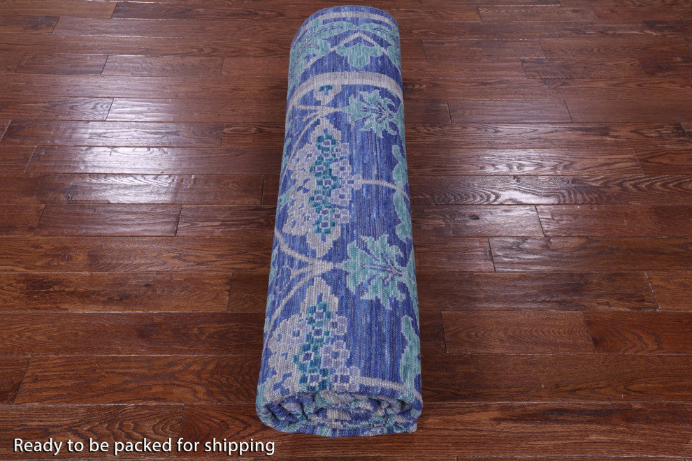 9' 3" X 12' 2" Handmade William Morris Wool Rug - Q13321
