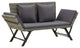 vidaXL Garden Bench With Cushions 69.3" Gray Poly Rattan