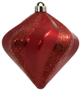Vickerman N189803Dcv 6" Red Swirl Diamond Uv Candy Christmas Ornament
