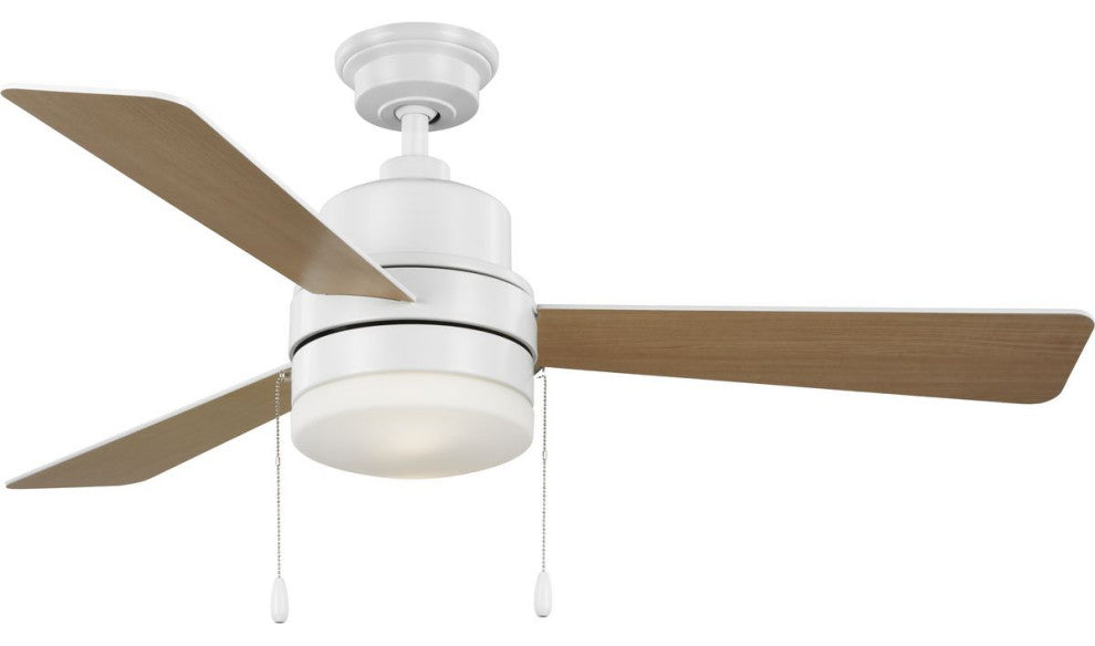 Trevina V 52" 3-Blade Indoor Satin White Ceiling Fan With Light Kit