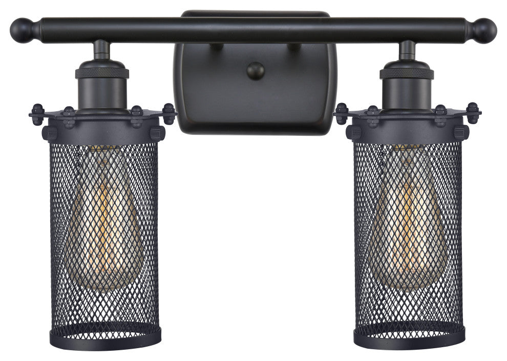 INNOVATIONS LIGHTING 516-2W-BK-CE219-LED Bleecker 2 Light Bath Vanity Light