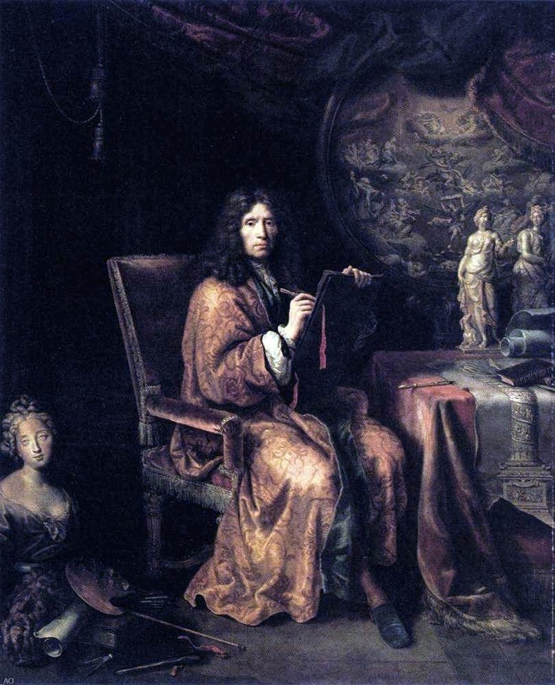 Pierre Mignard Self-Portrait, 20"x25" Wall Decal