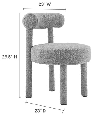 Toulouse Boucle Fabric Dining Chair - Light Gray