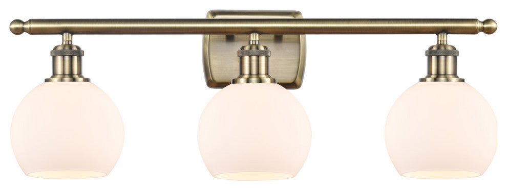 Innovations 516-3W-AB-G121-6-LED 3 Light Bath Vanity Light, Antique Brass