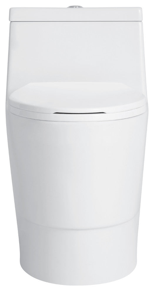 Fine Fixtures Modern Dual Flush Elongated One-Piece Toilet, Seat Included