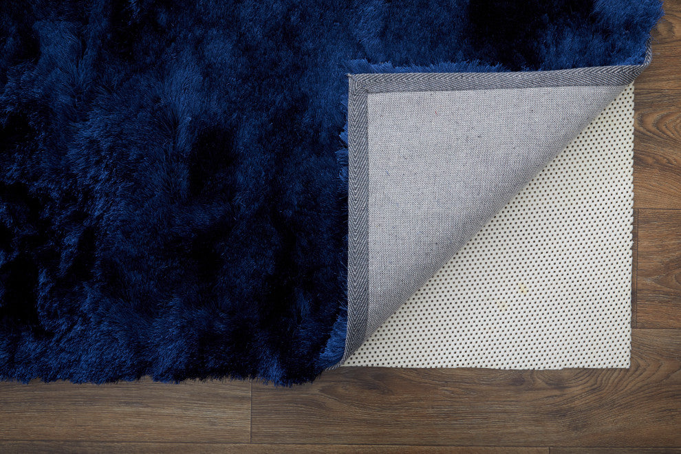 Weave & Wander Armada Plush Shag Rug, Dark Blue, 7'6"x9'6"