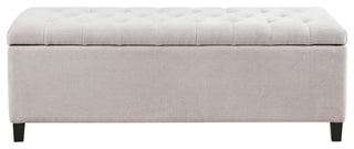 Madison Park Shandra Upholstered Soft Close Storage Bench, Natural