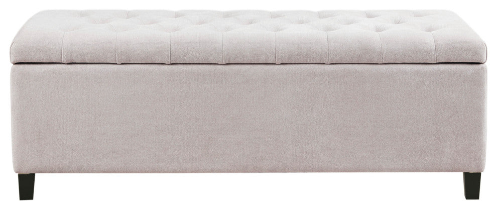Madison Park Shandra Upholstered Soft Close Storage Bench, Natural
