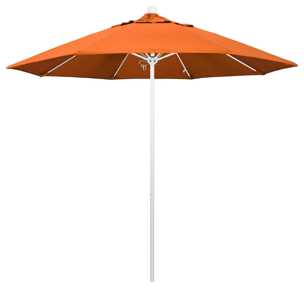9' Fiberglass Umbrella Pulley OpenWhite, Sunbrella, Tuscan