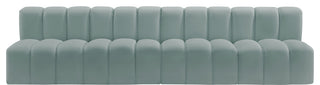 Arc Vegan Leather Upholstered 4-Pc. Modular Sofa, Green