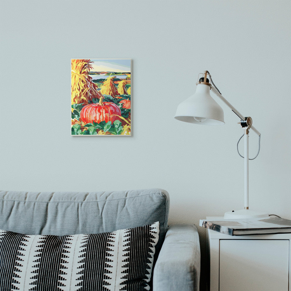 Pumpkin Patch Fall Autumn Landscape Design, 10"x15"