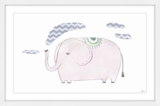 "Puffing Elephant II" Framed Painting Print, 24"x16"