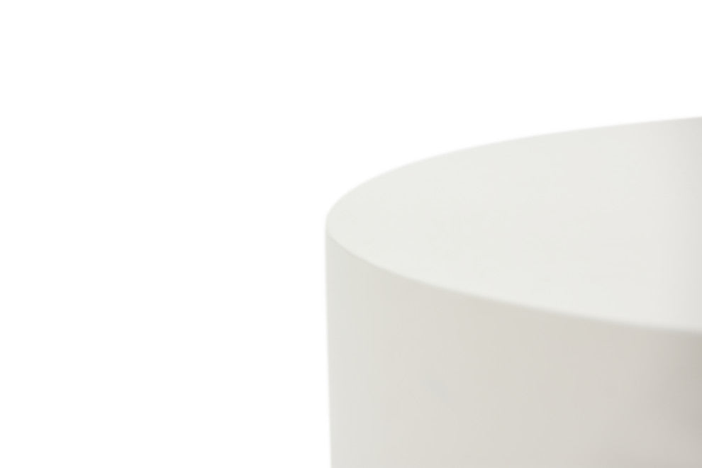 Rome 34" Round Concrete Coffee Table, Cream White